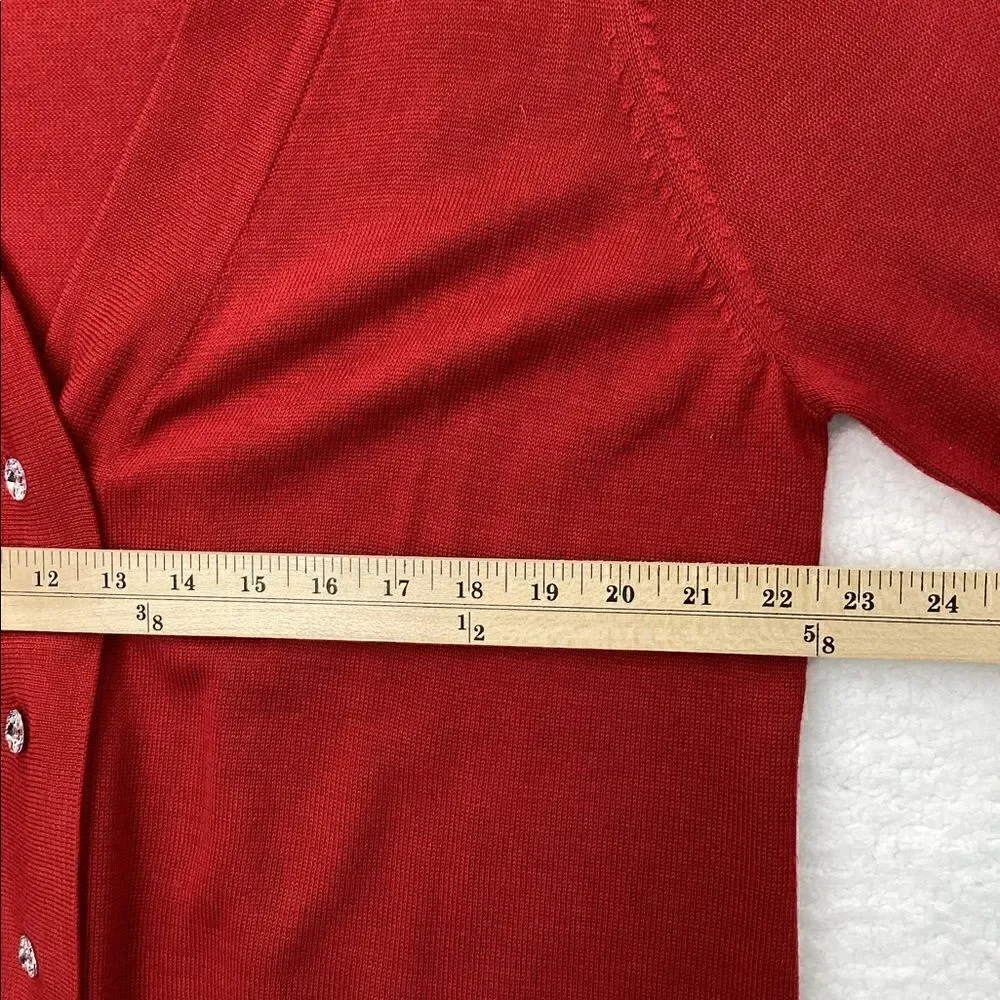 Avenue Red Sweatheart  Cardigan Long Sleeve Sweater Size 18/20